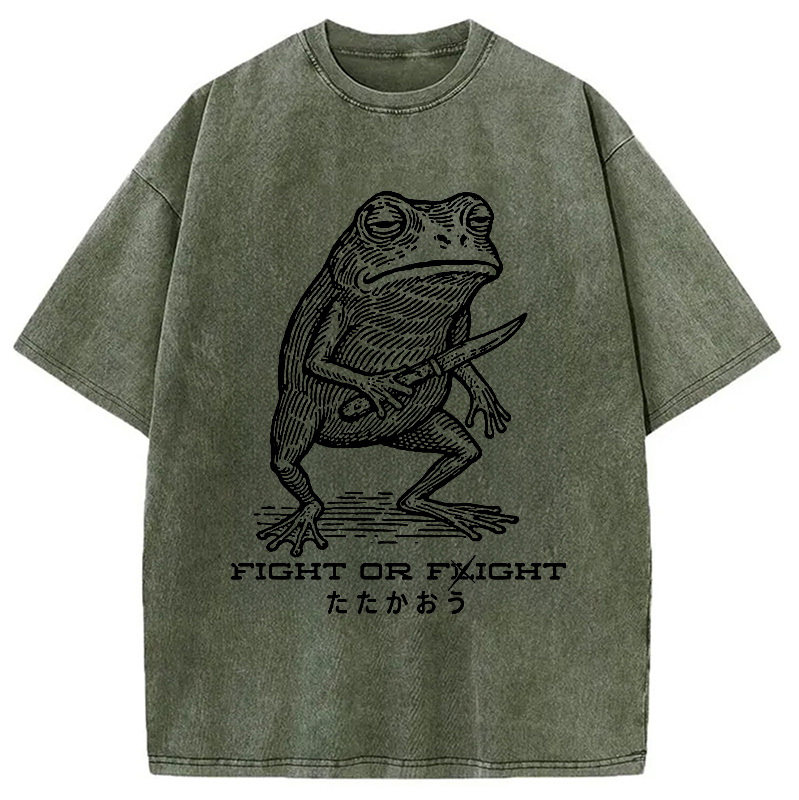 Modecanvas Fighting Frog Washed T-Shirt