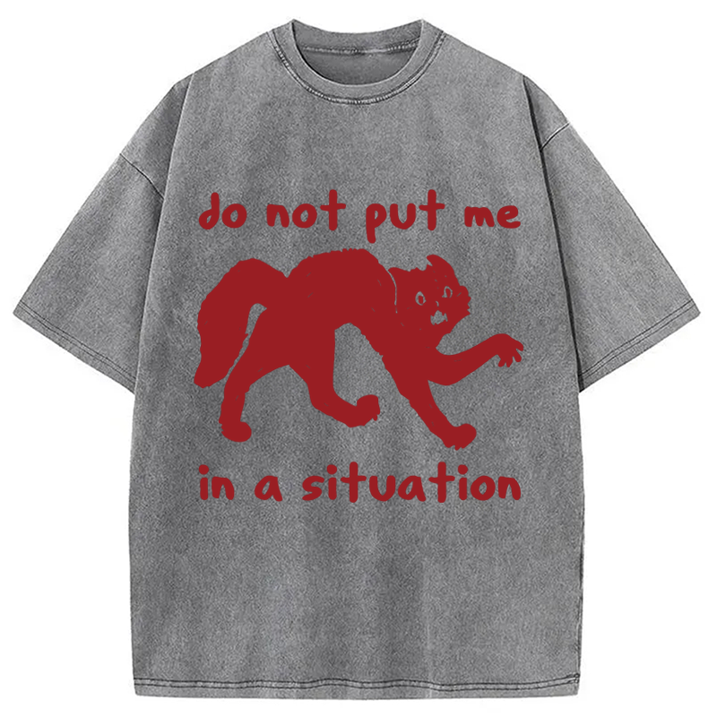 Modecanvas Do Not Put Me In A Situation DTG Printing Washed T-Shirt