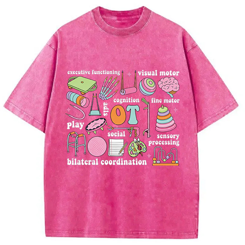 Modecanvas Funny Healthcare Meme DTG Printing Washed T-Shirt