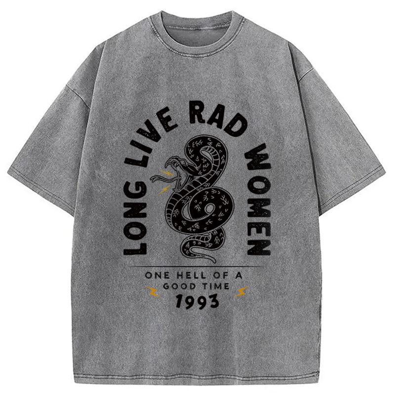Modecanvas Long Live Rad Women DTG Printing Washed T-Shirt
