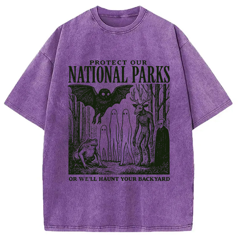 Modecanvas Protect Our Parks DTG Printing Washed T-Shirt