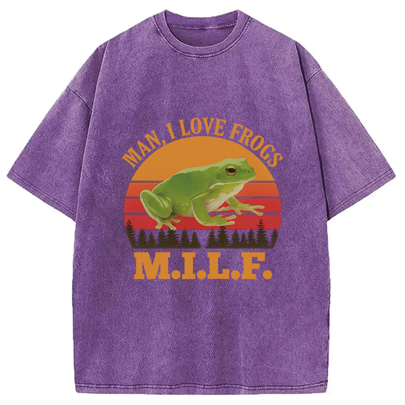 Modecanvas M.I.L.F. Vintage Frog Washed T-Shirt