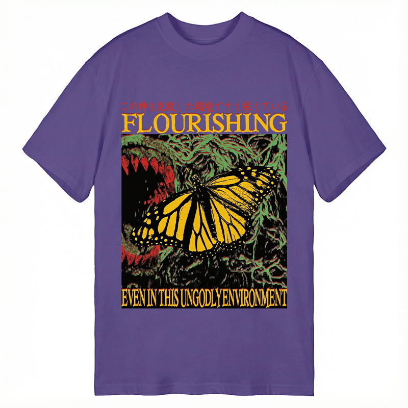 Modecanvas Flourishing Butterfly DTG Printing Classic T-Shirt-modecanvas