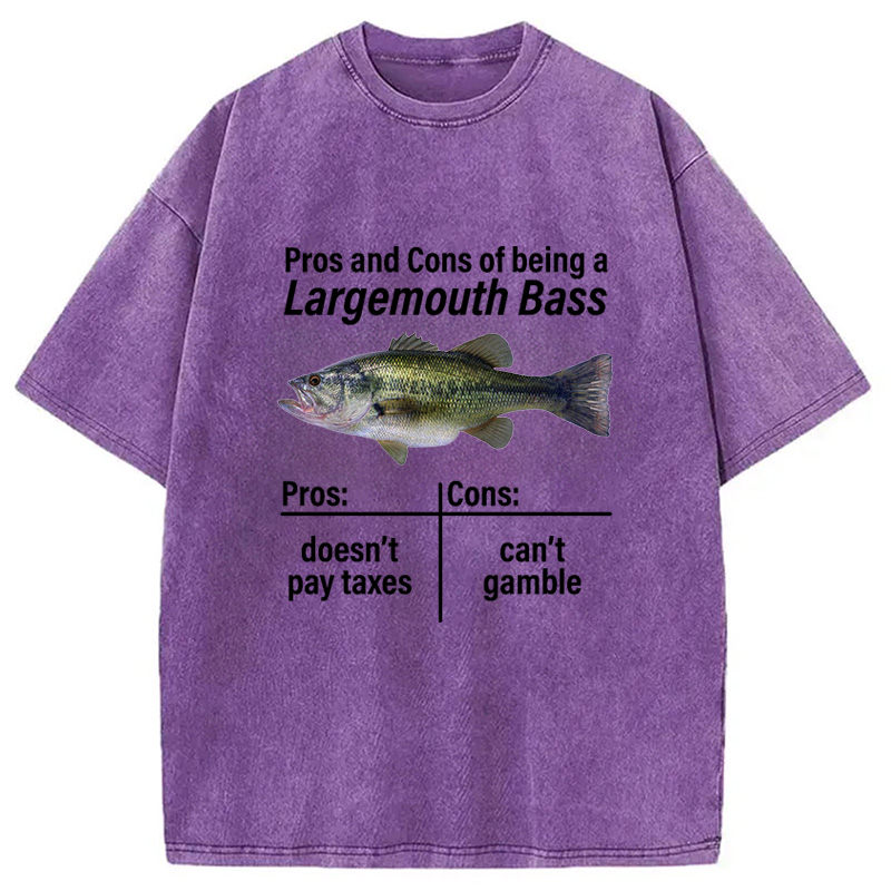 Modecanvas Pros And Cons Fish Washed T-Shirt