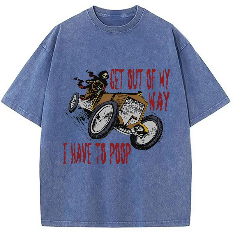 Modecanvas Get Out Of My Way DTG Printing Washed T-Shirt