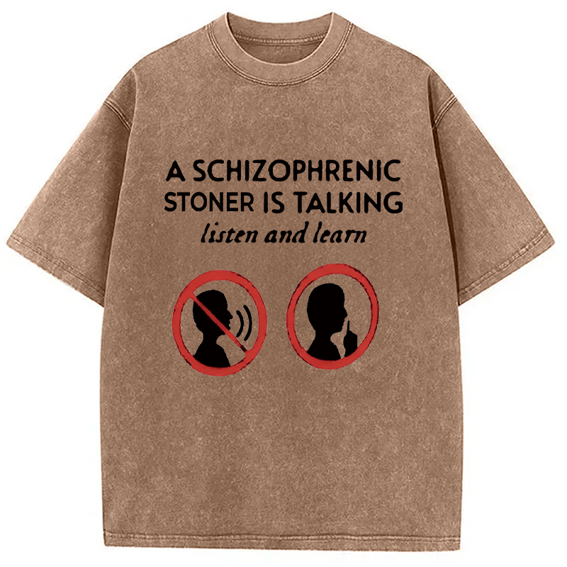 Modecanvas Listen and Learn DTG Printing Washed T-Shirt