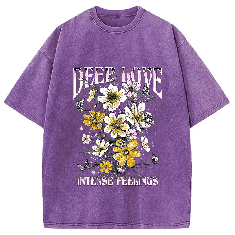 Modecanvas Deep Love Intense Feeling Washed T-Shirt