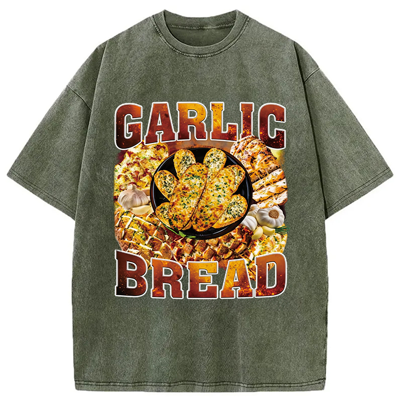 Modecanvas Garlic Bread DTG Printing Washed T-Shirt