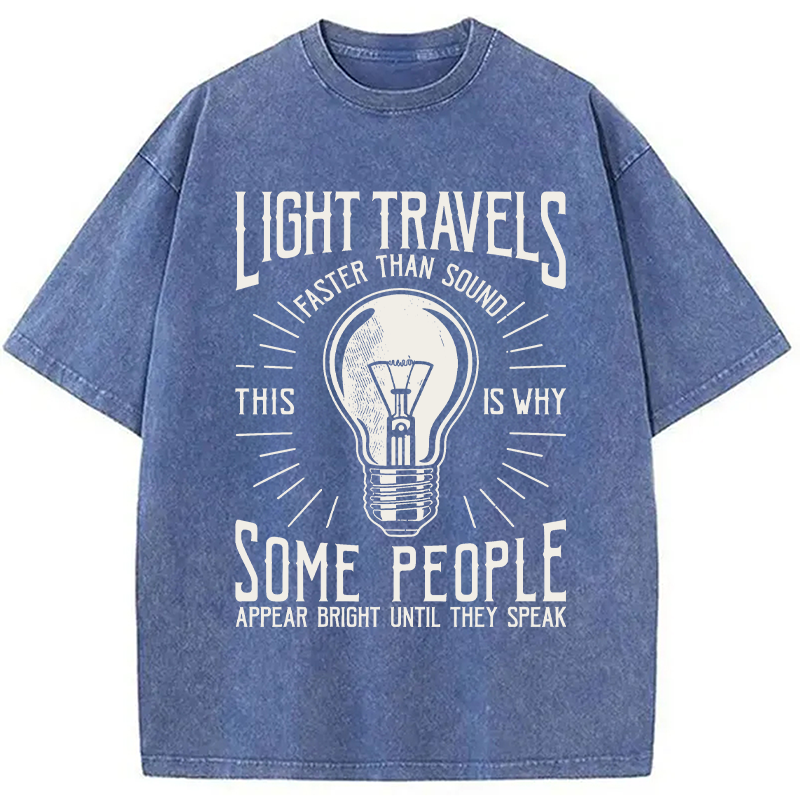 Modecanvas Light Travels Faster DTG Printing Washed T-Shirt