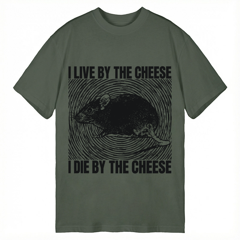 Modecanvas I Live By The Cheese Rat DTG Printing Classic T-Shirt-modecanvas