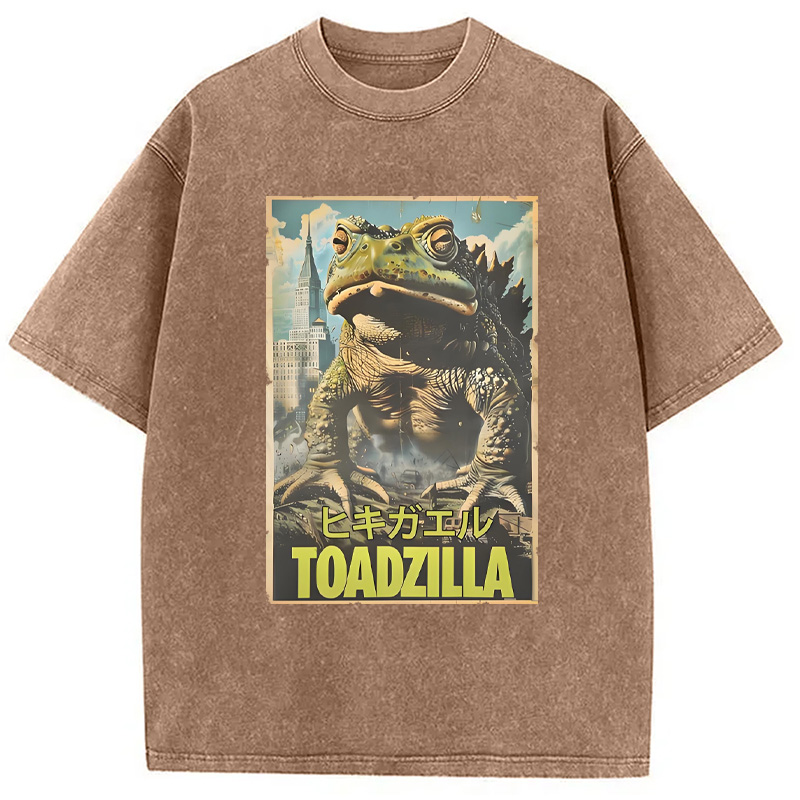 Modecanvas Vintage Funny Frog Washed T-Shirt