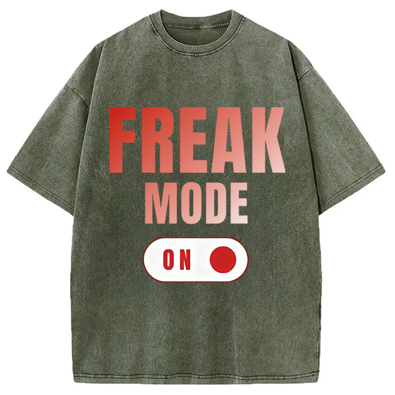 Modecanvas Freak Mode On DTG Printing Washed T-Shirt