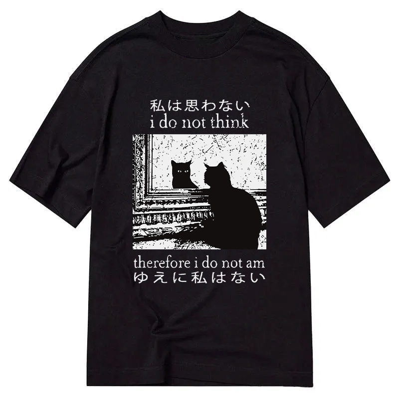 Modecanvas Thinking Cat DTG Printing Classic T-Shirt-modecanvas