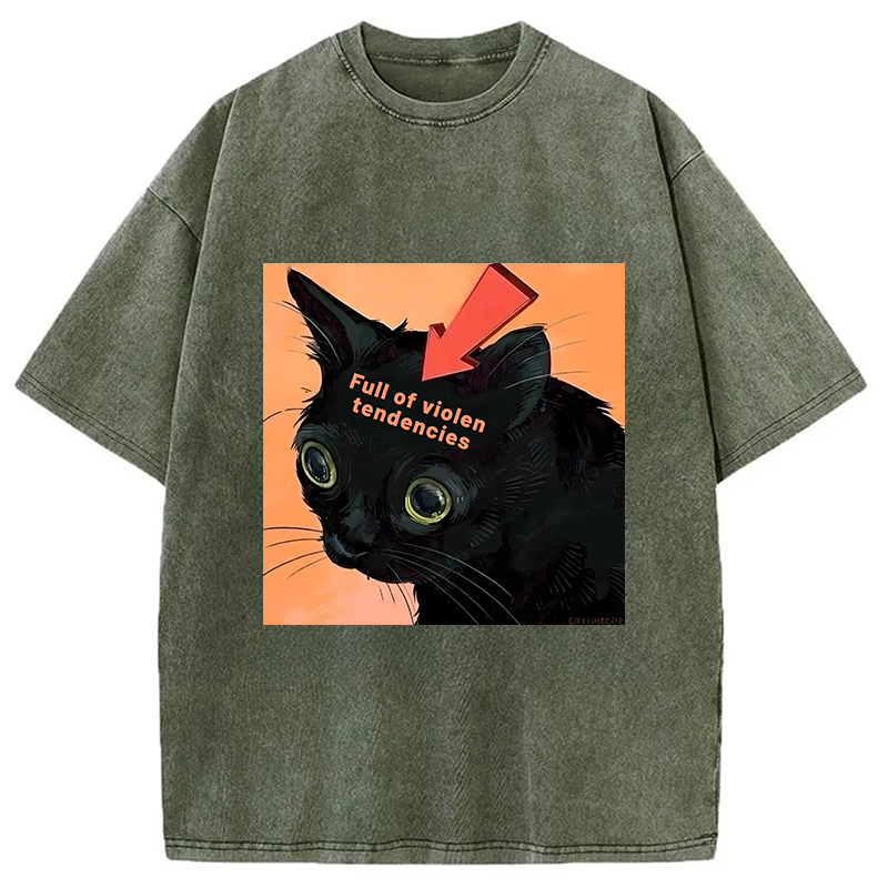 Modecanvas Full of Violen Tendencies Washed T-Shirt