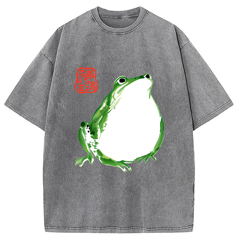 Modecanvas Japanese Frog Matsumoto Hoji Washed T-Shirt