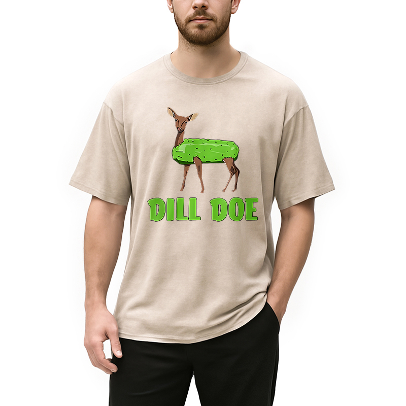Modecanvas Funny Dill Doe Pun Washed T-Shirt