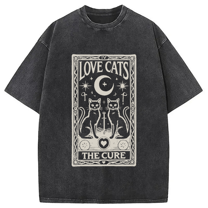 Modecanvas The Cure - Love Cats Washed T-Shirt