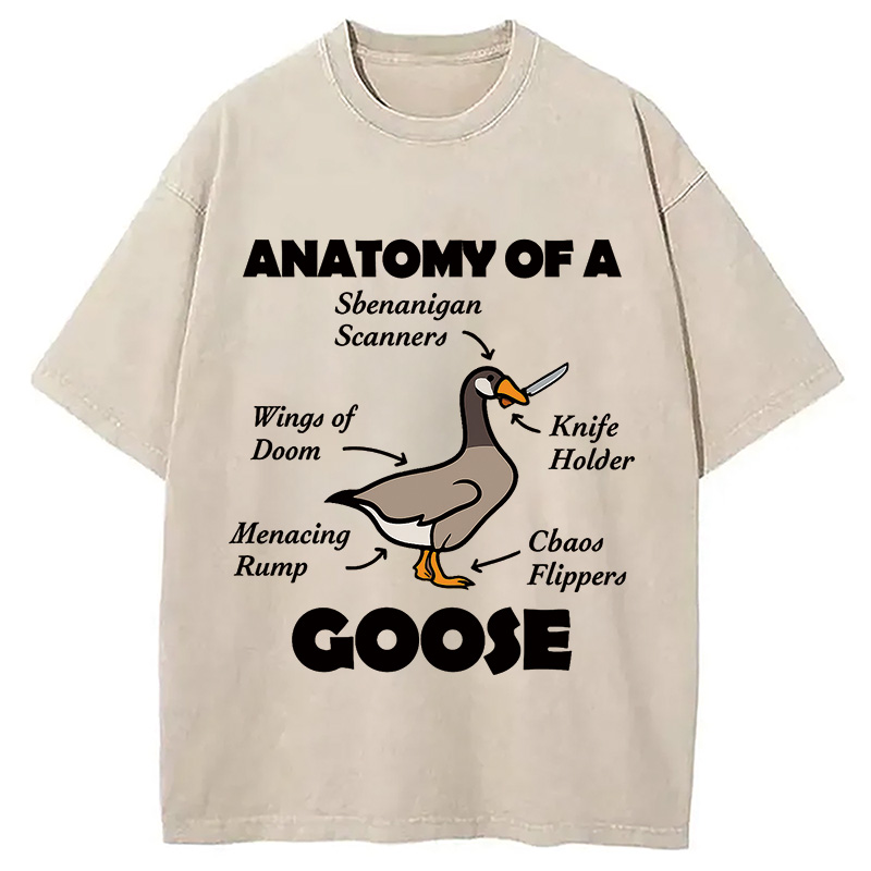 Modecanvas Anatomy of A Goose Washed T-Shirt