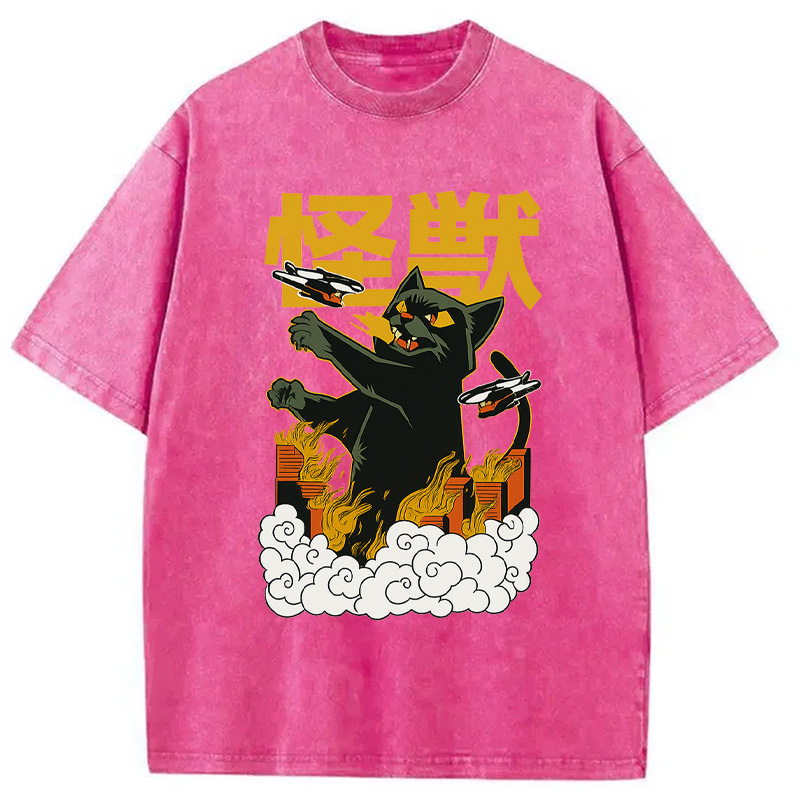Modecanvas Cat Destroyer Japanese Washed T-Shirt