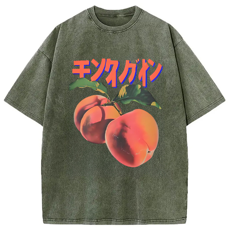 Modecanvas Retro Peach Japanese Washed T-Shirt