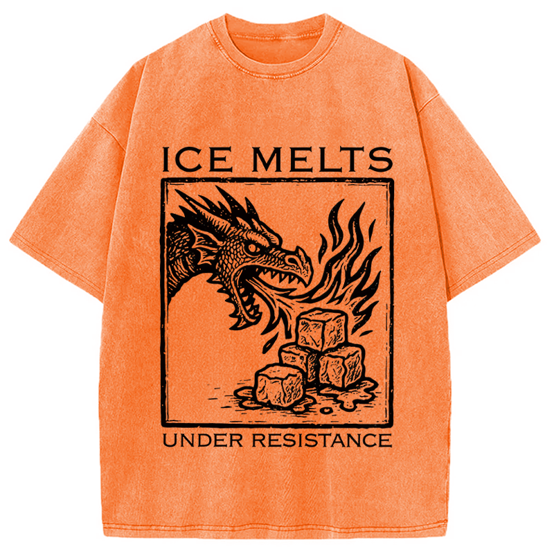 Modecanvas Ice Melts Under Resistance DTG Printing Washed T-Shirt