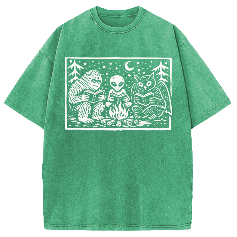 Modecanvas Cryptid Book Club DTG Printing Washed T-Shirt