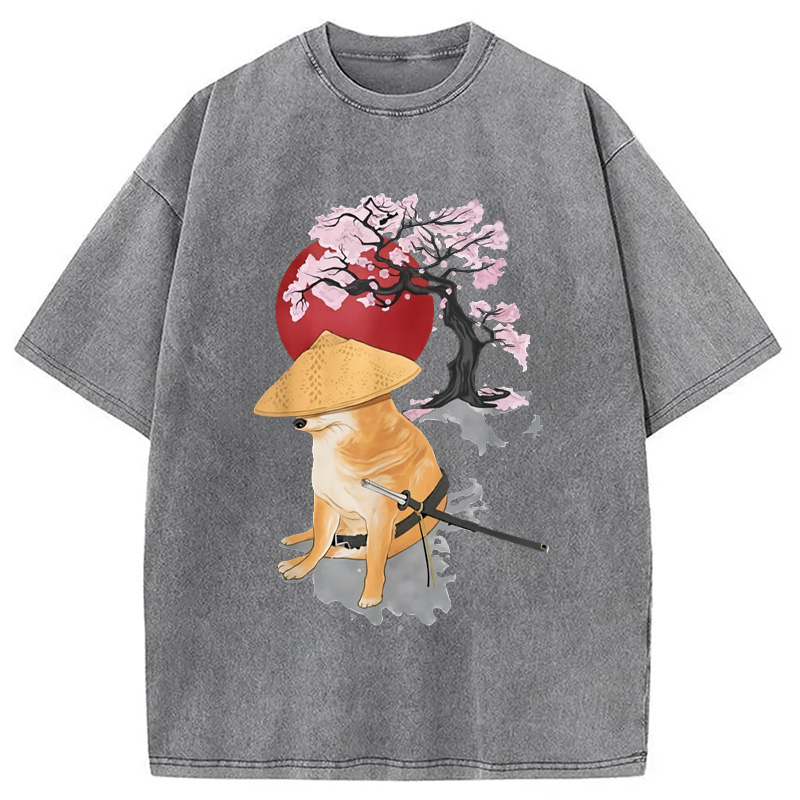 Modecanvas Meme Cheems Japones Japanese Washed T-Shirt
