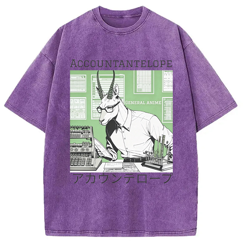 Modecanvas Accountant Antelope DTG Printing Washed T-Shirt