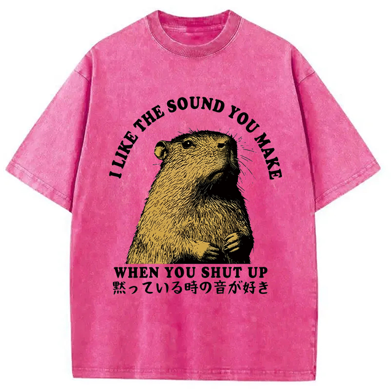Modecanvas I Like The Sound Of Silence DTG Printing Washed T-Shirt