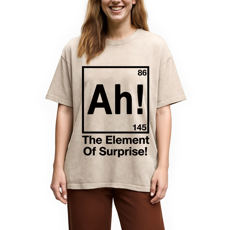 Modecanvas Ah Element Of Surprise DTG Printing Washed T-Shirt