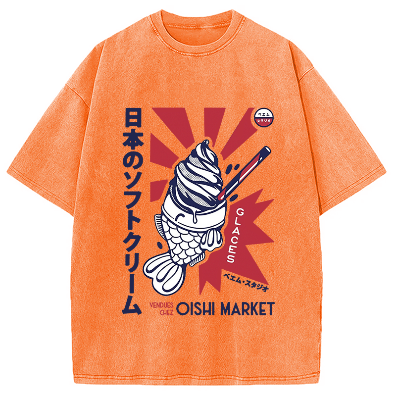 Modecanvas Glaces Vendues Chez Oishi Market Washed T-Shirt