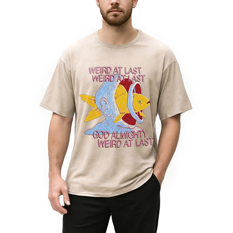 Modecanvas Weird All Time DTG Printing Washed T-Shirt