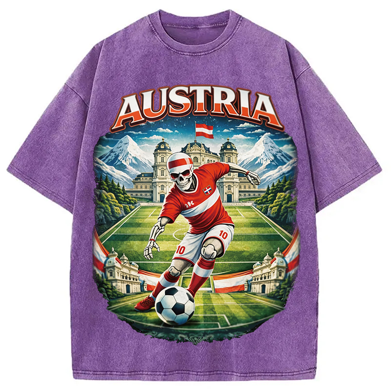 Modecanvas Austria Soccer DTG Printing Washed T-Shirt