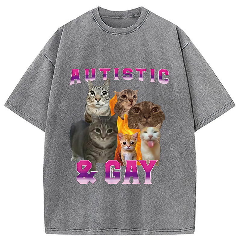 Modecanvas Funny Memes Brainrot Brain Rot Washed T-Shirt