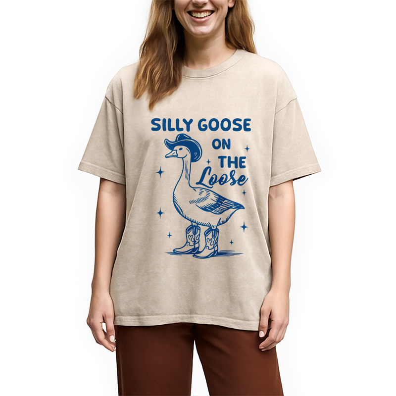 Modecanvas Silly Goose On The Loose Washed T-Shirt