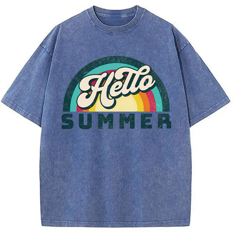 Modecanvas Hello Summer DTG Printing Washed T-Shirt
