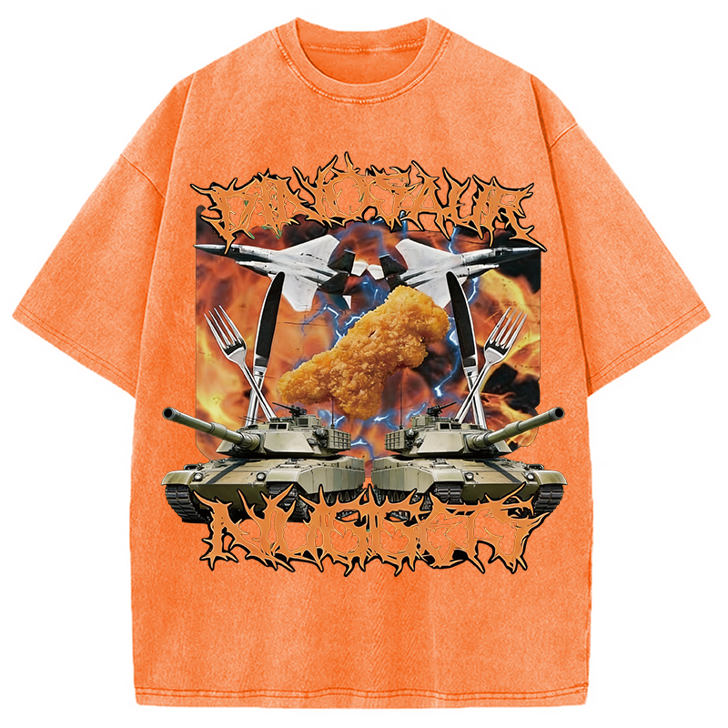 Modecanvas Funny Dinosaur Chicken Washed T-Shirt
