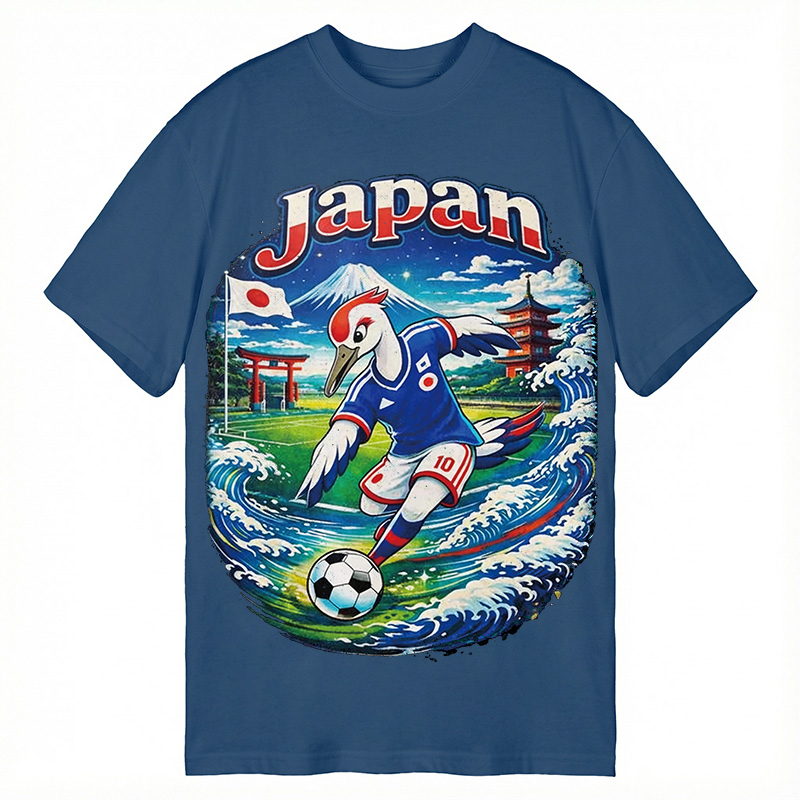 Modecanvas Japan Crane Soccer DTG Printing Classic T-Shirt-modecanvas