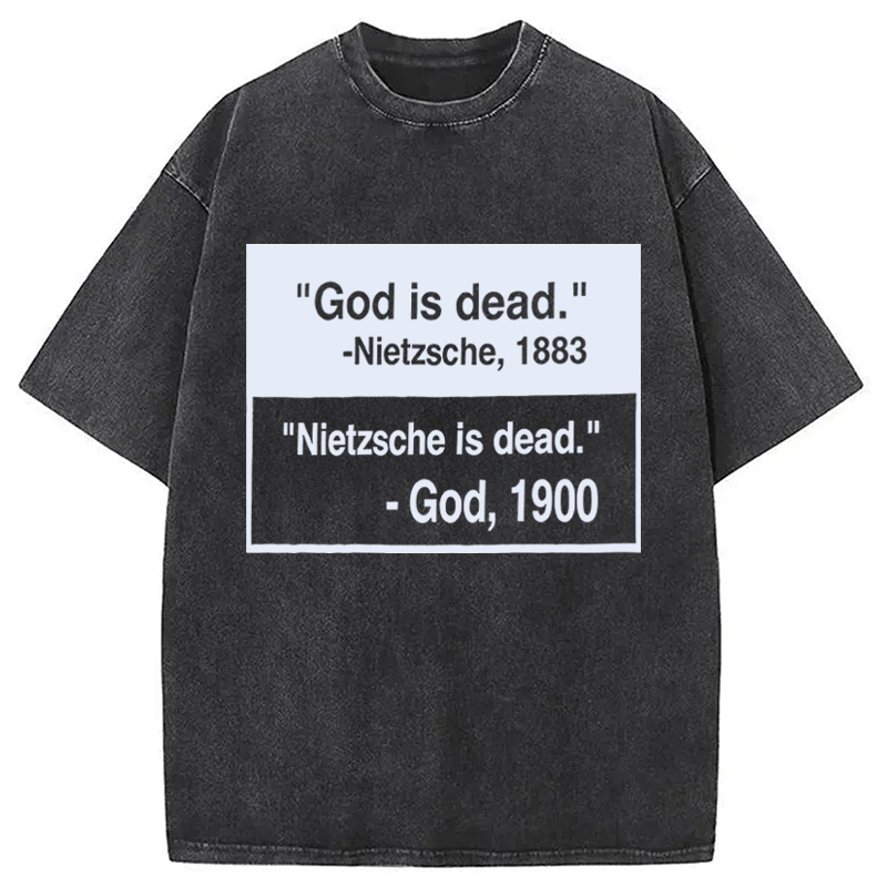 Modecanvas God Is Dead DTG Printing Washed T-Shirt