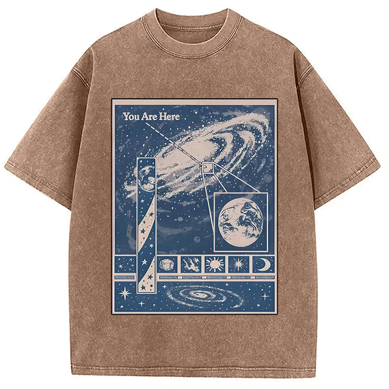 Modecanvas You Are Here Space Washed T-Shirt