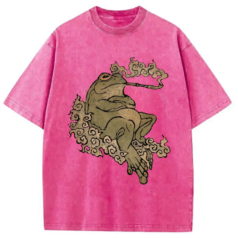 Modecanvas Self-Love Tattoo Frog Washed T-Shirt