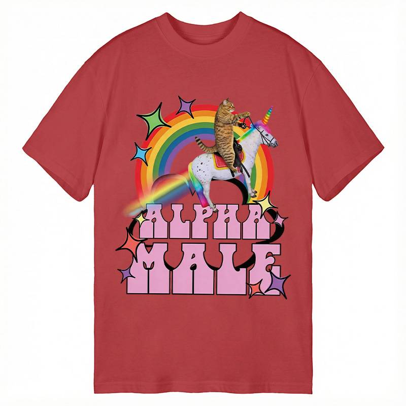 Modecanvas Alpha Male Funny Cat Meme DTG Printing Classic T-Shirt-modecanvas