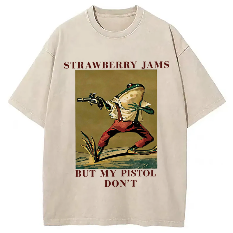 Modecanvas Western Frog DTG Printing Washed T-Shirt