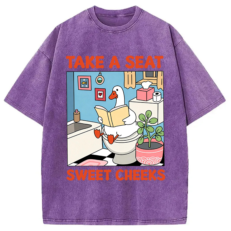 Modecanvas Take A Seat DTG Printing Washed T-Shirt