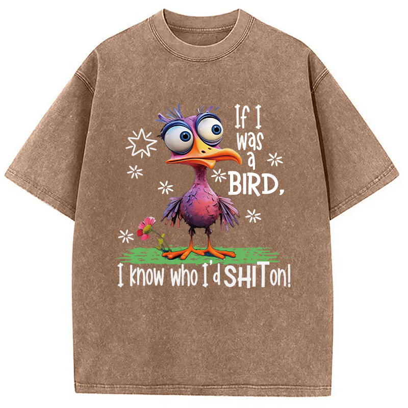 Modecanvas If I Was A Bird DTG Printing Washed T-Shirt