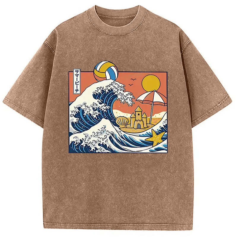 Modecanvas Summer Beach Washed T-Shirt