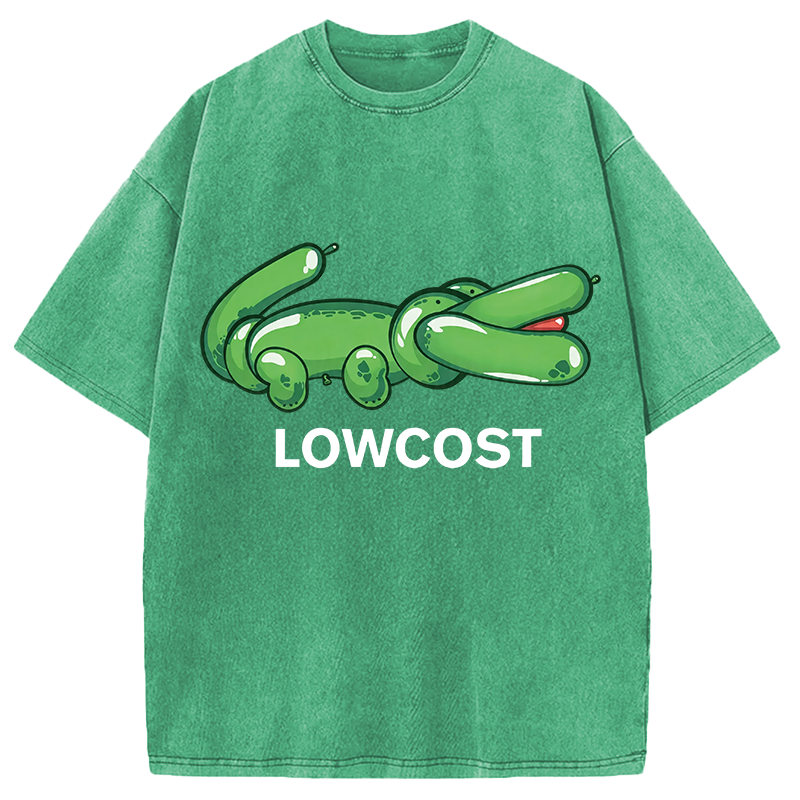 Modecanvas LOWCOST Funny Crocodile DTG Printing Washed T-Shirt