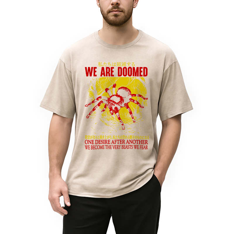 Modecanvas We Are Doomed Tarantula Washed T-Shirt