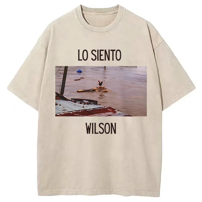 Modecanvas Wilson Chicken Meme DTG Printing Washed T-Shirt