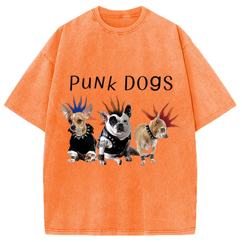 Modecanvas Punk Dogs DTG Printing Washed T-Shirt